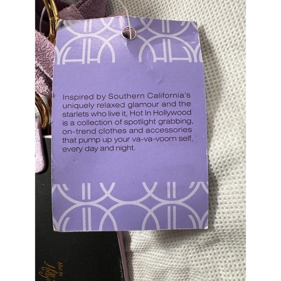 Hot on Hollywood Leather Laced Belt with Elastic Inserts  L Purple - Picture 6 of 16